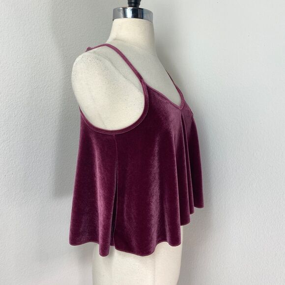 Victoria Secret Pink Velvet Plum Tank Top XS Crop Cami Dog Festival Boho Goth - Picture 7 of 9